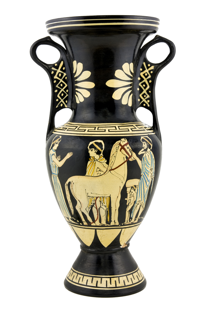 Equine Greek Vase
