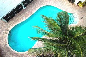 Aerial view of the pool at seaside palm beach