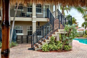 Staircase by the pool at Seaside Palm Beach